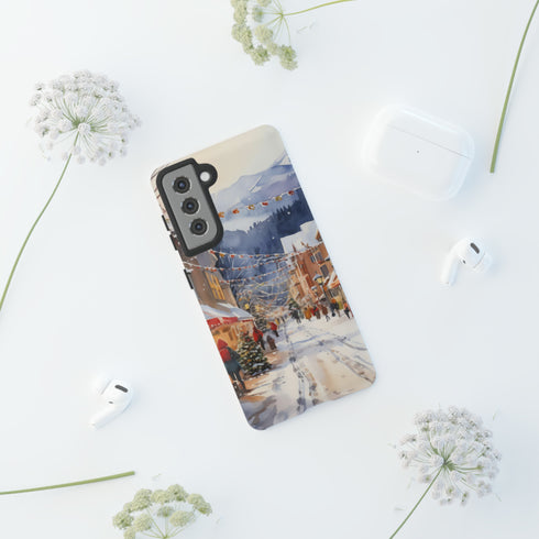 Bustling Victorian Christmas Market - Impact Resistant Phone Case